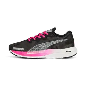 Puma Womens Velocity Nitro 2 Fade WNS Black-Ravish-Silver Running Shoe - 5UK (37852703)