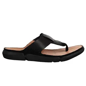 Clarks Men Black Leather Sandals-6 UK/India (39.5 EU) (91261467777060)
