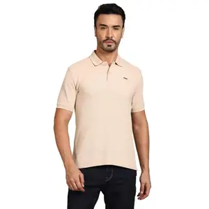 Royal Enfield Textured Relax Fit Polo T-Shirt (Size: 3XL)-TSA240005-BEIGE