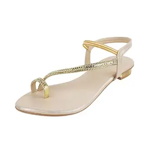 Metro Womens Synthetic Gold Sandals (Size (4 UK (37 EU))