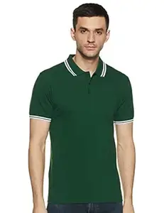 Amazon Brand - Symbol Men's Cotton Rich Solid Polo Tshirt | Collar Tshirts | Half Sleeves | Plain-Regular Fit (Available in Plus Sizes)