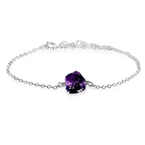 RRJEWELZ Amethyst Bracelet for Men & Women – 10mm Tumble Rough Purple Beads – 7 inch Adjustable with Silver Plated Clasp – Healing, Fashion, Gift, Spiritual, Yoga|LCB_RR_00473