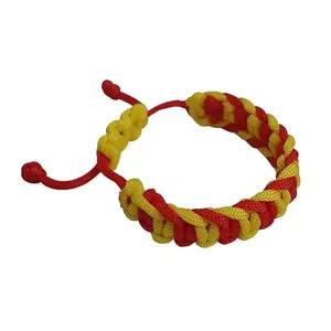 PRODUCTMINE® RED AND YELLOW COLOUR HANDMADE BRACELET ADJUSTABLE WRISTBAND BRACELET FRIENDSHIP BAND FOR WOMEN AND MEN SKIN FRIENDLY