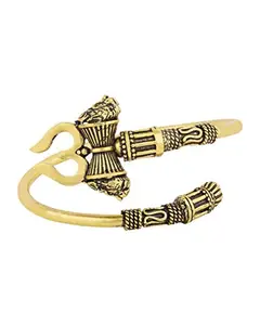 Gold Plated Brass MAHADEV TRISHUL Kada Designing And Stylish Bracelet For Men And Women (Style 1151)