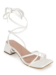 TRUFFLE COLLECTION Women's SLC-B-62 White PU Fashion Sandals - UK 3