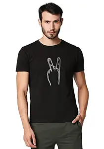 Wear Your Opinion Men's Cotton Half Sleeve Graphic Printed T-Shirt(Design: Guitar Glow, X-Large, Black)