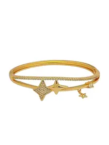 Femmibella Gold Plated Star Design Trendy Bracelet | Kada Bracelet For Women and Girls