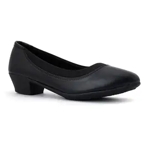 Khadim's Black Leather Formal Pump Shoe Heels for Women (5131066)