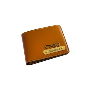 NAVYA ROYAL ART Customised/Personalize Mens Wallet Anniversary or Birthday Gift for Husband/Brother/Boyfriend/Friend - Tan Wallet 01