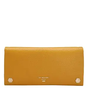 Da Milano Genuine Leather Yellow Flap Womens Wallet (1031C)