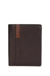 Allen Solly Men Brown Patterned Leather Wallet