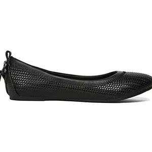 Bata Womens VALTINA Black Ballet Flats-8 (41 EUR), (5516234)