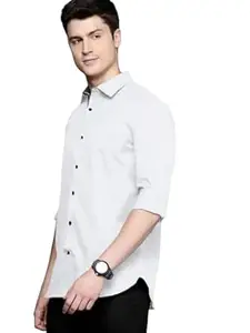 Pinkmint Men's Shirt Cotton BlendCasual Long Sleeve Formal Shirt Soild Formal Shirt for Men (Pack of 1)