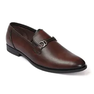 Zoom Shoes Men's Genuine Leather Formal Shoes for Office/Casual Wear Dress Shoes Shoes for Men AS4332 Brown