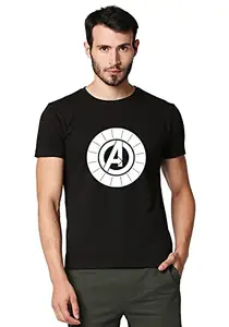 Wear Your Opinion Official Marvel Merchandise: Glow in Dark Printed Men's Half Sleeve Cotton Tshirt (Design: Icon Avengers, Small, Black)