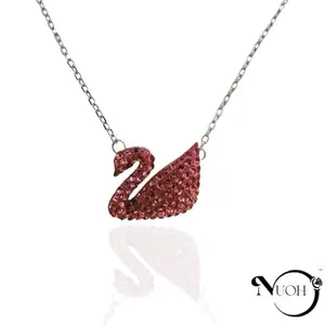 NUOH SWAN PENDANT WITH CHAIN PINK