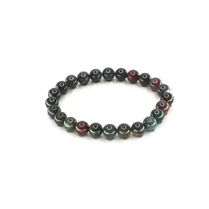 The Cosmic Connect Quartz 8MM Bead Healing Fang Shui Bracelet | Recharge Your Spirit with Healing Protection, Balance and Peace of Mind | Money and Good Luck (Blood Stone)