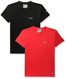 Charged Energy-004 Interlock Knit Hexagon Emboss Round Neck Sports T-Shirt Black Size Xs And Charged Energy-004 Interlock Knit Hexagon Emboss Round Neck Sports T-Shirt Red Size Xs