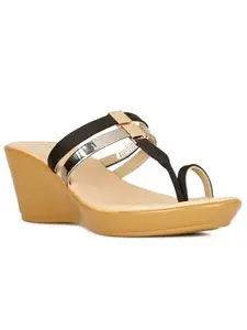 Bata womens Gracen Black 1 Wedge Sandal - 7 UK (7616189)