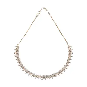 Kushal's Fashion Jewellery White Gold Plated Party Zircon Necklace