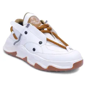 LSB Shoes Running and Casual wear Running Shoes with Laces | Lightweight and Comfortable Shoes for Men's & Boys for Sports and Gym-2 (White + Red, UK Footwear Size System, Adult, Men, Numeric, Medium, 7)