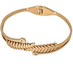 Designer Layered Leaf Pattern Bangle for Gifting and Special Occasions