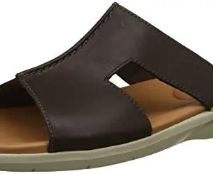 Clarks Men's Polyflex Mule Brown Leather Sandals-6.5 UK (9.12613E+13)