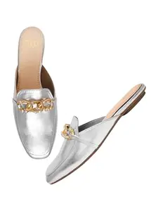 The White Pole Stylish Attractive Voguish Ethnic Comfortable Fahsion Bellies Mules Sandal For Women's & Girl's