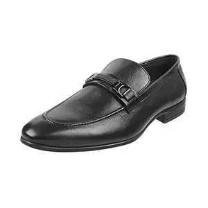 Mochi Men Black Formal Leather Flat Shoes UK/8 Eu/42 (19-6808)