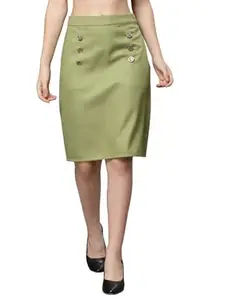 KASSUALLY Skirts for Women Mint Green Tweed Pencil Skirt