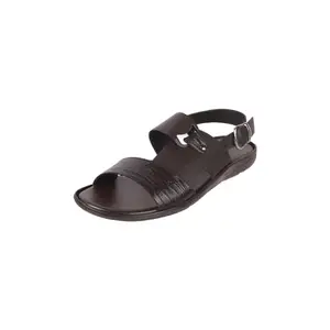 Mochi Men Brown Faux Leather Flat Comfort Sandal UK/7 EU/41 (18-634)