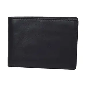 Leatherman Fashion LMN Genuine Leather Black Unisex Wallet with 6 Card Slots