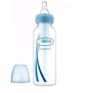 Dr. Brown's Natural Flow Options Polypropylene Standard Neck Baby Bottle (250 Ml, Blue)