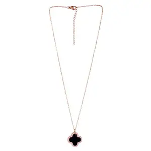 Kanak Jewels Black Clover Elegance Necklace Alloy Necklace Radiance for Women Girls Pendant