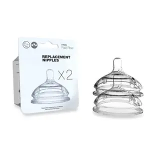 HATCHMATIC Breast-Like Nipple, Slow Flow, One-Hole, Ages 6 Months (Pack of 2)