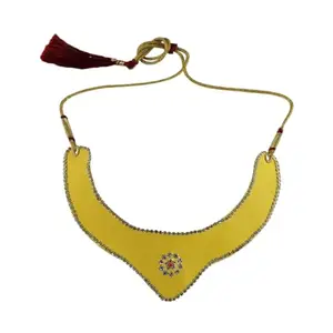 MAYA FASHION Multi Colour Kundun Stud Velvet Necklace Elegant Necklace for Girls & Women | Wedding | Festival All Occasions (Sku-nec6403)