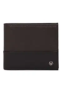 Allen Solly Men Brown Patterned Genuine Leather Wallet