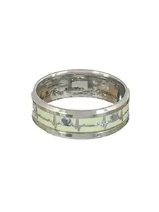 BOLD BY PRIYAASI Heartbeat Silver-Plated Rings - Stylish, Trendy Rings for Men and Boys (Ring Size: 19)