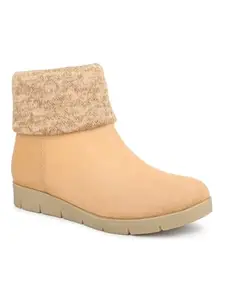 Inc.5 Women Tan Flat Boots