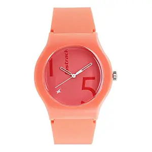 Fastrack Unisex Silicone Analog Pink Dial Watch-9915Pp57/9915Pp57, Band Color-Pink