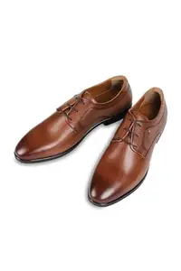 Louis Philippe Men Brown Leather Lace Up Shoes