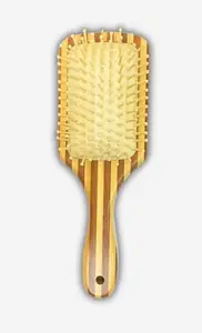 Paradise Living Natural Wooden Hair Brush, Dual-Tone Bamboo Paddle Brush with Bristles, Detangling and Styling