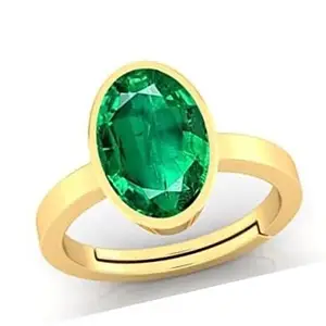 PYAL CFREATION 3.25 TO 16.25 Carat Natural Emerald Ring (Natural Panna/Panna Stone Gold Ring) Original AAA Quality Gemstone Adjustable Ring Astrological Purpose for Men Women by Lab Certified