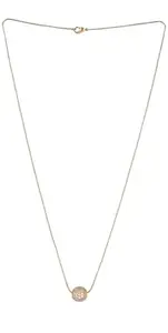 Women's Gold Plated Necklace American Diamond Goldern Chain Pendant for Womens & Ladies