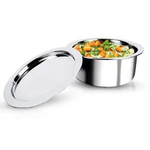 USHA SHRIRAM Triply Stainless Steel Tope (18cm, 2.1L) with Lid |Steel Patila Gas Induction Base Cookware | Tea Milk Boiling Vessel Pot Pan Steel Heavy Bottom | Cooking Pot | Stainless Steel Cookware price in India.