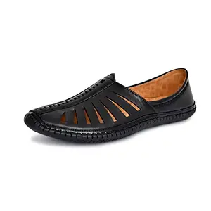 Server 5084 Men's Loafer Stylish Ethnic Peshawari Nagra Mojadi Sherwani Sandals Wedding Latest Kolhapuri Brown Tan Black Shoes for Men Size 10 UK
