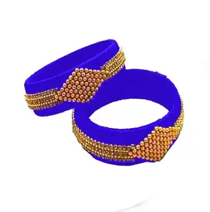 pratthipati's Silk Thread Bangle New s Plastic Bangle Set For Women & Girls (Royal Blue1)
