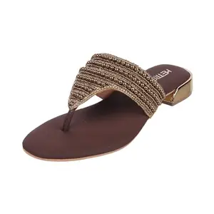 Metro Women's Antique Gold Beaded Fashionable Round Toe Slip On Flats-UK/3 EU/36 (35-807)