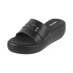 Metro Women Black Wedge Heel Fashion Slip-on Sandal UK/3 EU/36 (34-176)