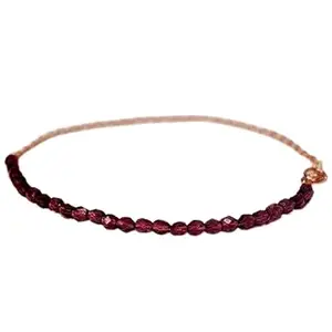 RRJEWELZ Amethyst Bracelet for Men & Women – 2-3mm Barrel Faceted Purple Beads – 7 inch with Rose Gold Plated Clasp – Healing, Fashion, Gift, Spiritual, Yoga|LCBR_RR_00209